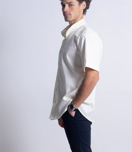 CAMISA BEIGE LISA MANGA CORTA