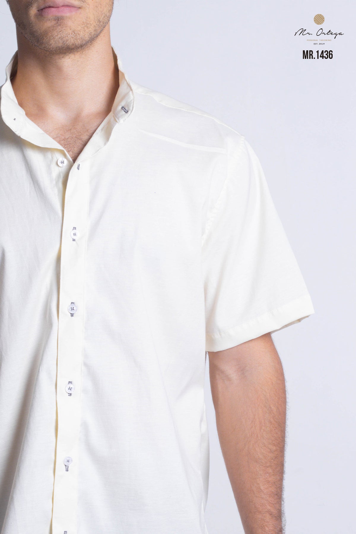 CAMISA LISA BEIGE MANGA CORTA