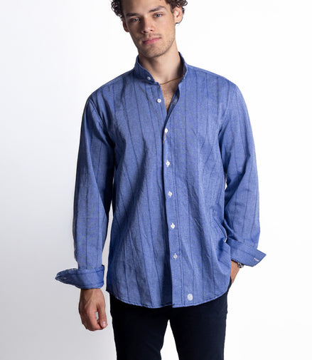 CAMISA RAYAS AZUL MARINO