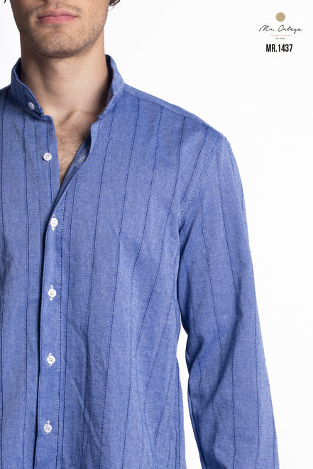 CAMISA RAYAS AZUL MARINO