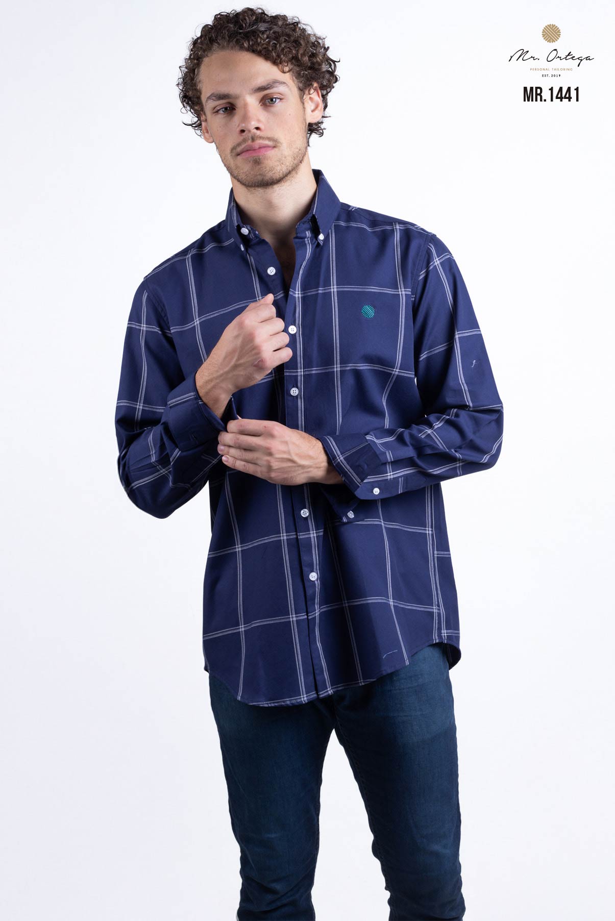 CAMISA CUADROS AZUL Y BLANCO