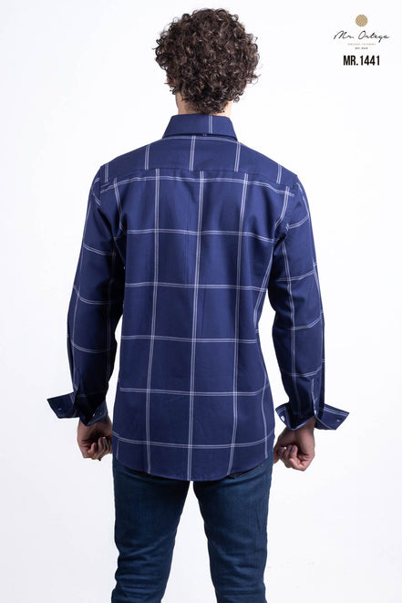 CAMISA CUADROS AZUL Y BLANCO