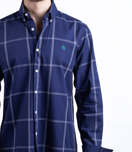 CAMISA CUADROS AZUL Y BLANCO