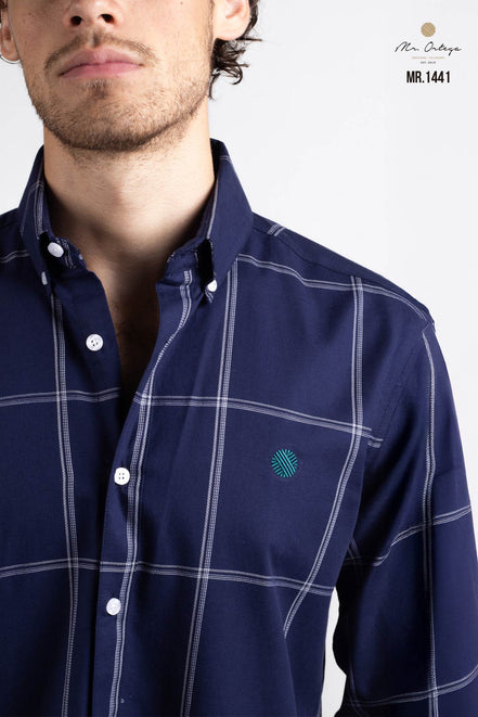 CAMISA CUADROS AZUL Y BLANCO