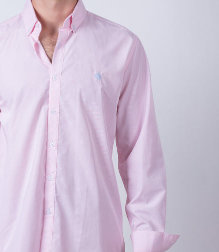 CAMISA CUADROS ROSA Y BLANCO