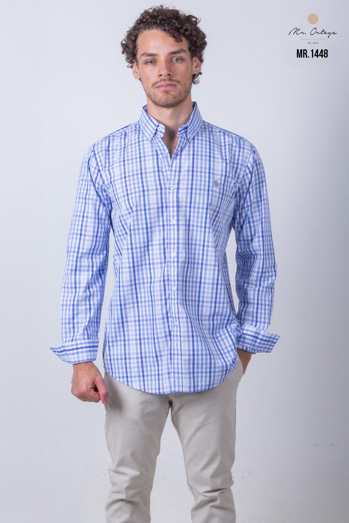 CAMISA CUADROS BLANCO Y AZUL
