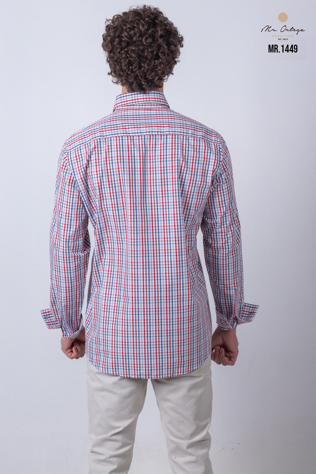 CAMISA CUADROS GRIS, CAFE, AZUL Y BLANCO