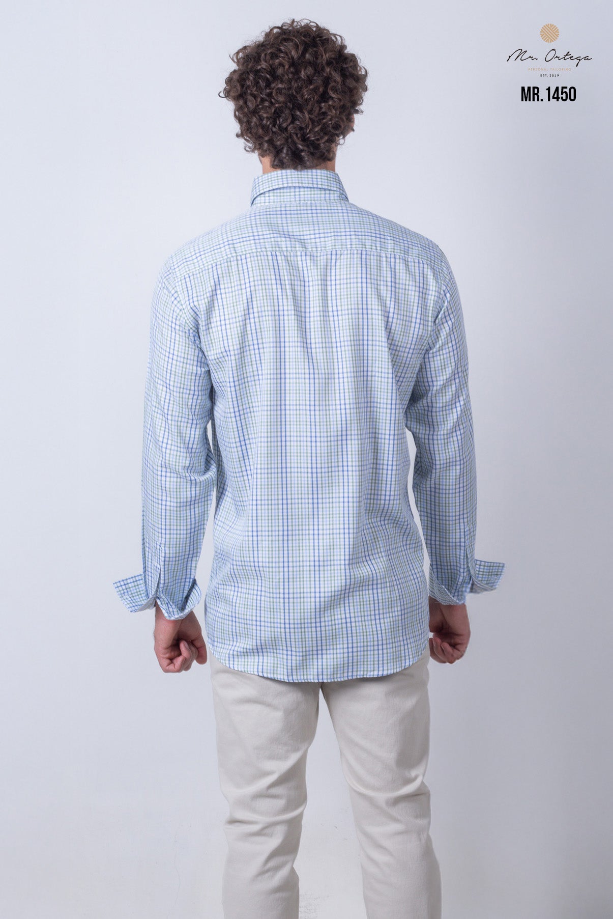 CAMISA CUADROS VERDE, AZUL Y BLANCO