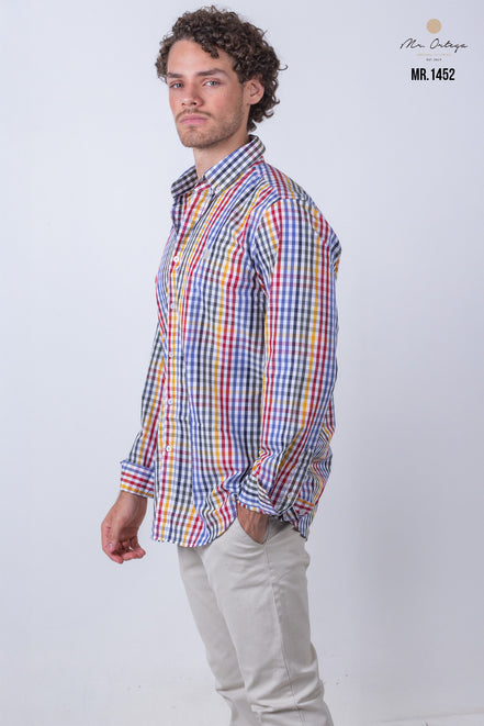 CAMISA CUADROS ROJO, AMARILLO, VERDE, AZUL Y BLANCO