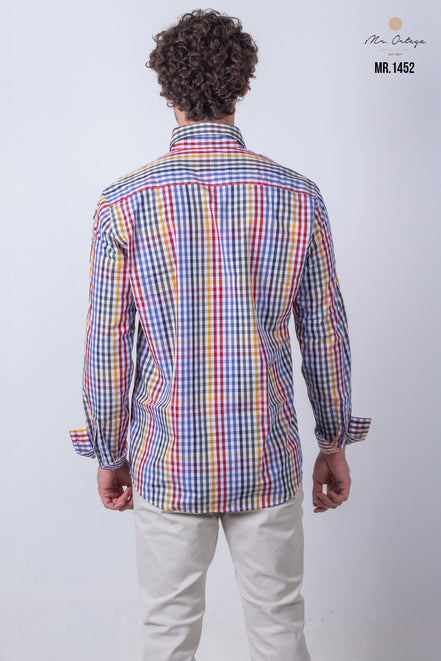 CAMISA CUADROS ROJO, AMARILLO, VERDE, AZUL Y BLANCO