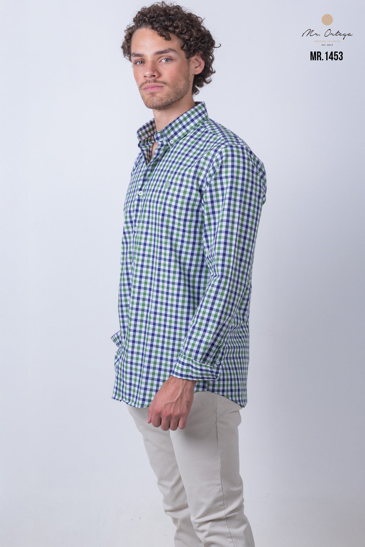 CAMISA CUADROS VERDE, AZUL Y BLANCO