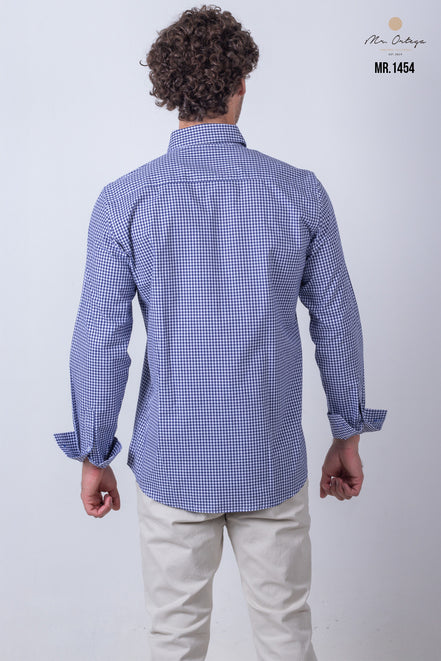 CAMISA CUADROS BLANCO Y AZUL