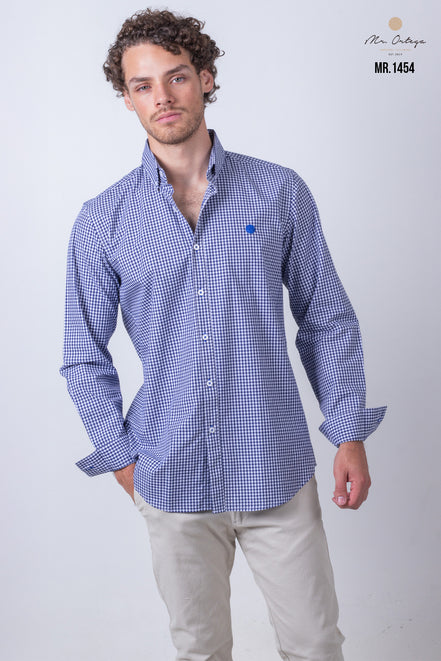 CAMISA CUADROS BLANCO Y AZUL