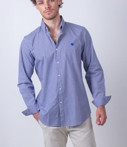 CAMISA CUADROS BLANCO Y AZUL