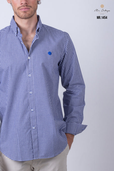 CAMISA CUADROS BLANCO Y AZUL