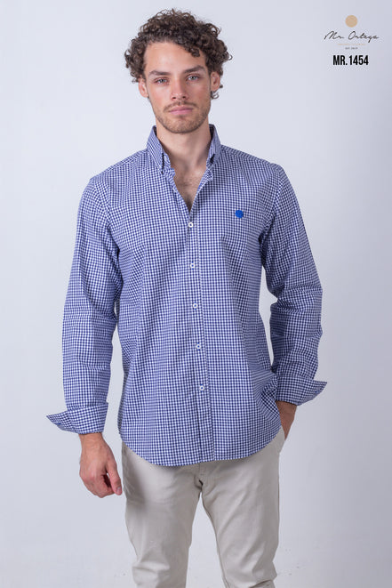 CAMISA CUADROS BLANCO Y AZUL