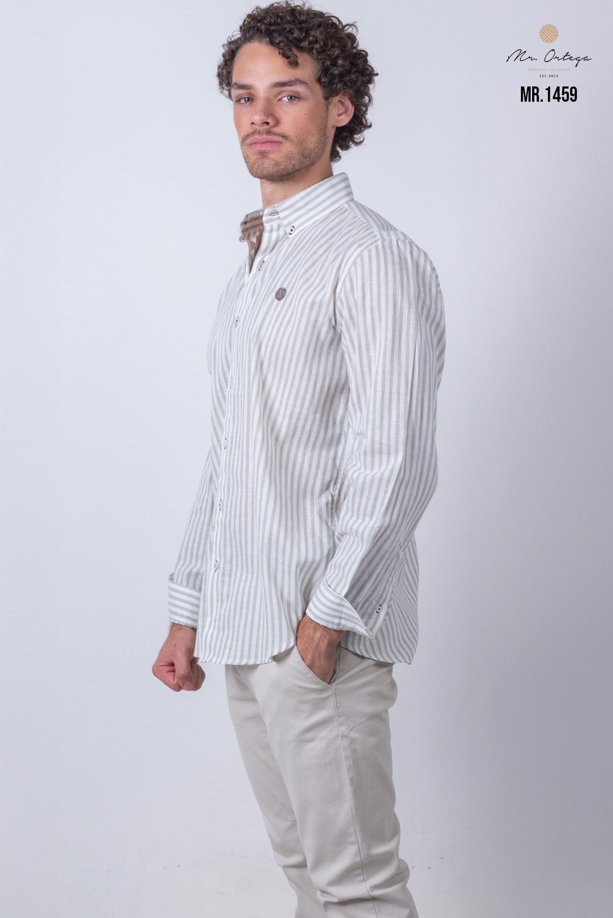 CAMISA RAYAS VERDE Y BLANCO
