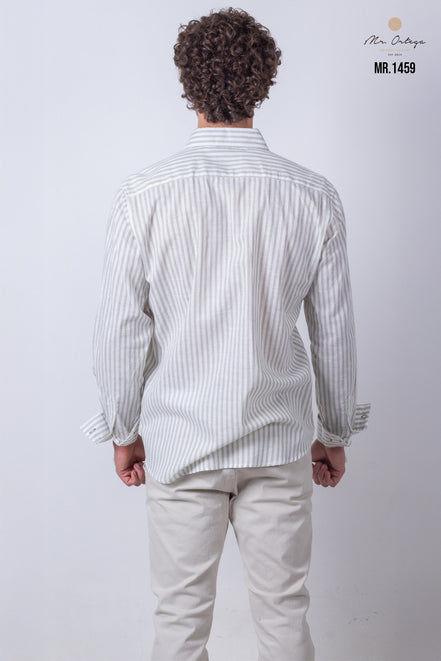 CAMISA RAYAS VERDE Y BLANCO