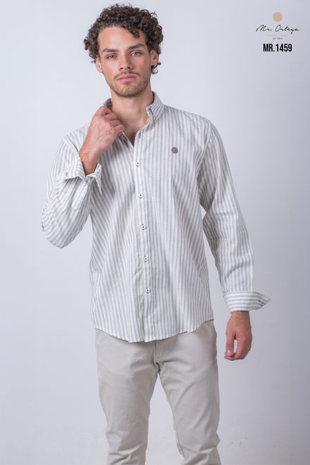 CAMISA RAYAS VERDE Y BLANCO