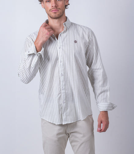 CAMISA RAYAS VERDE Y BLANCO