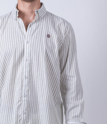 CAMISA RAYAS VERDE Y BLANCO