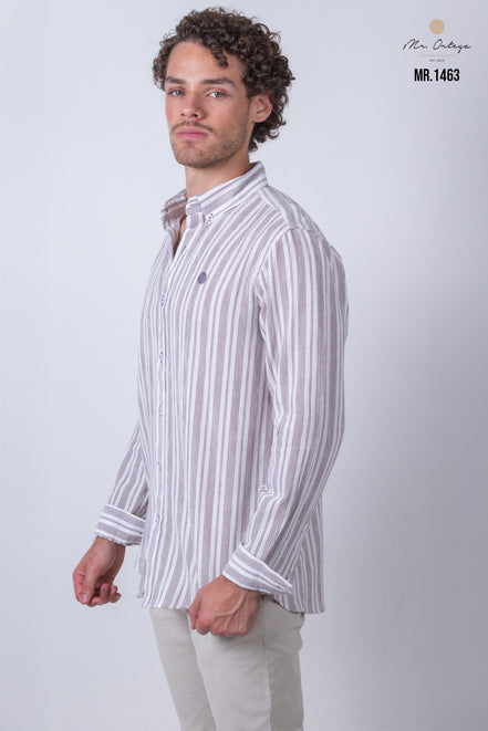 CAMISA RAYAS TINTO Y BLANCO