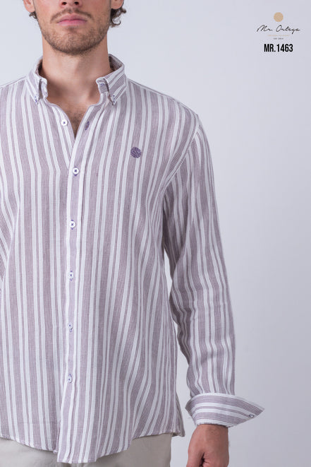 CAMISA RAYAS TINTO Y BLANCO