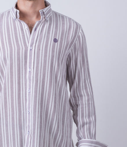 CAMISA RAYAS TINTO Y BLANCO