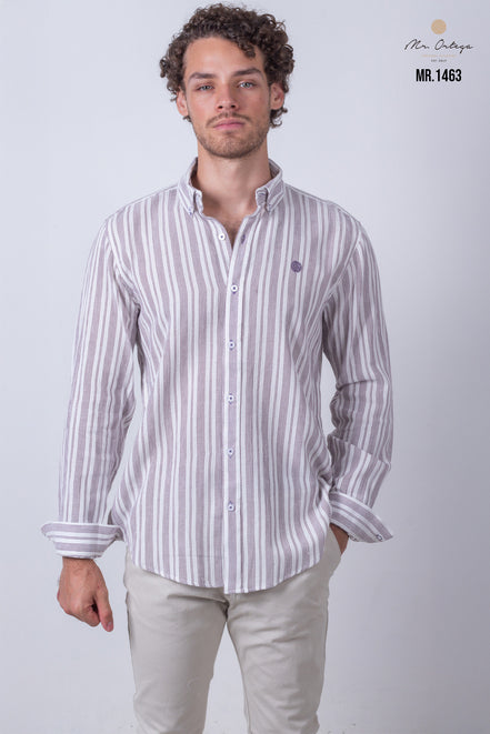 CAMISA RAYAS TINTO Y BLANCO