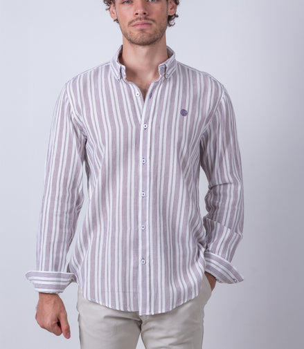 CAMISA RAYAS TINTO Y BLANCO