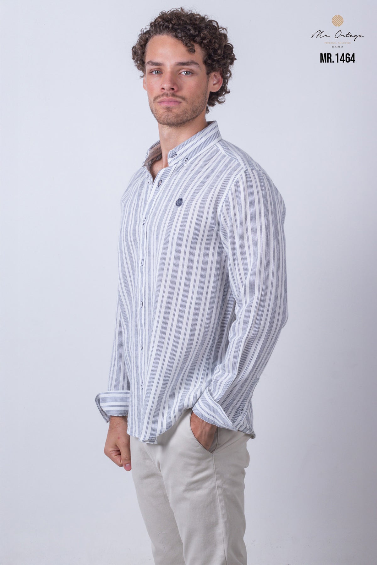 CAMISA RAYAS AZUL Y BLANCO MANGA LARGA