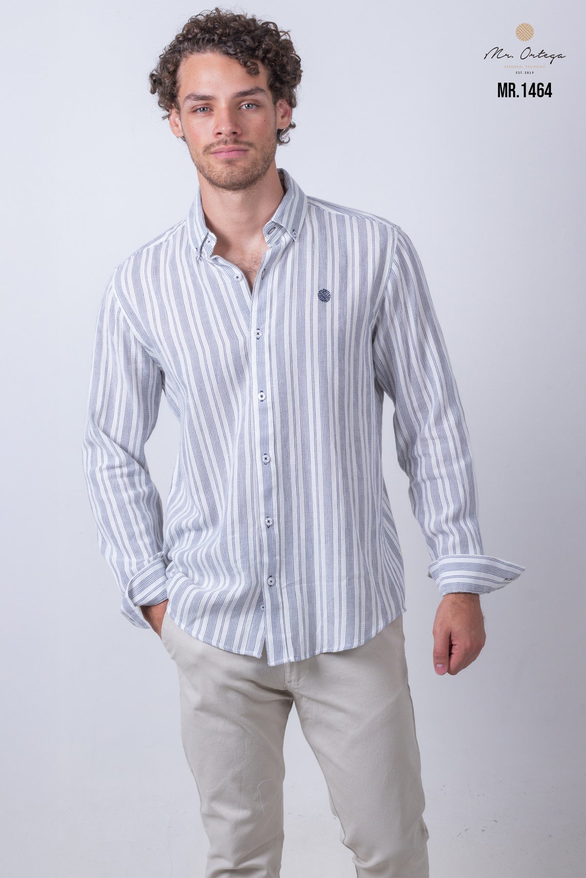 CAMISA RAYAS AZUL Y BLANCO MANGA LARGA