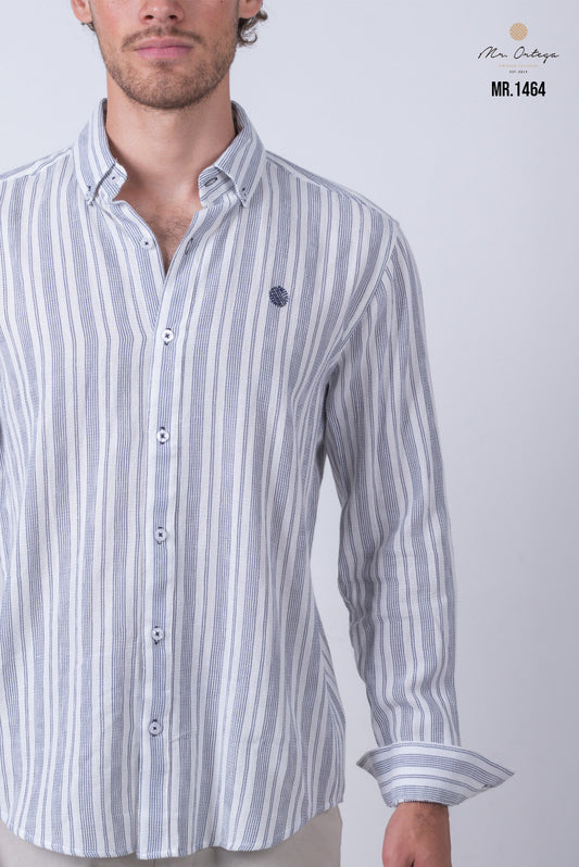 CAMISA RAYAS AZUL Y BLANCO MANGA LARGA