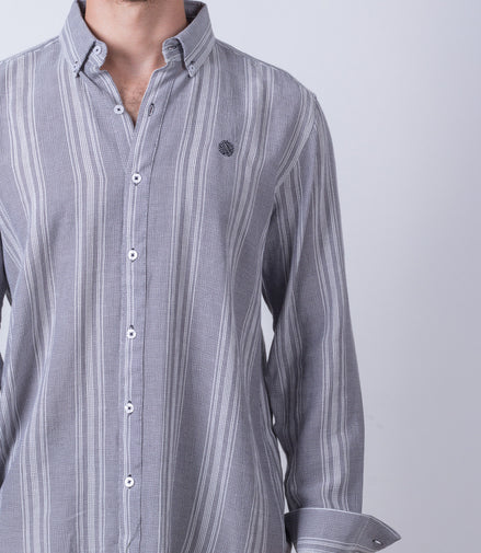 CAMISA RAYAS BLANCO Y GRIS