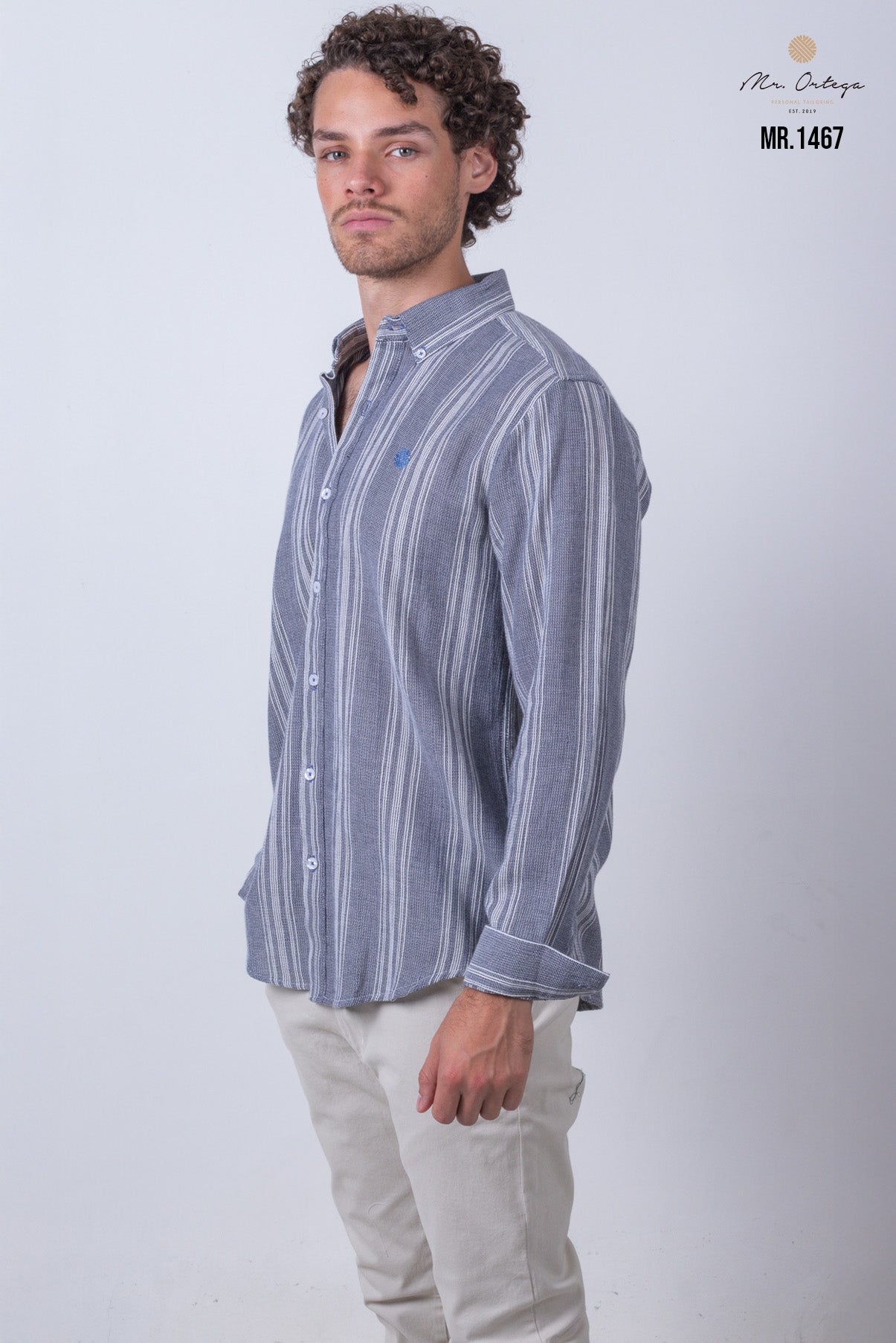 CAMISA RAYAS AZUL MARINO Y BLANCO