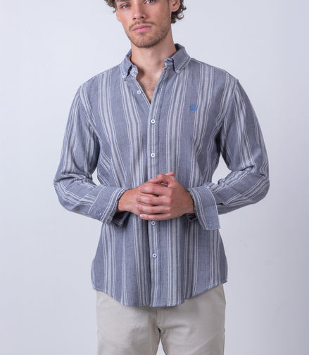 CAMISA RAYAS AZUL MARINO Y BLANCO