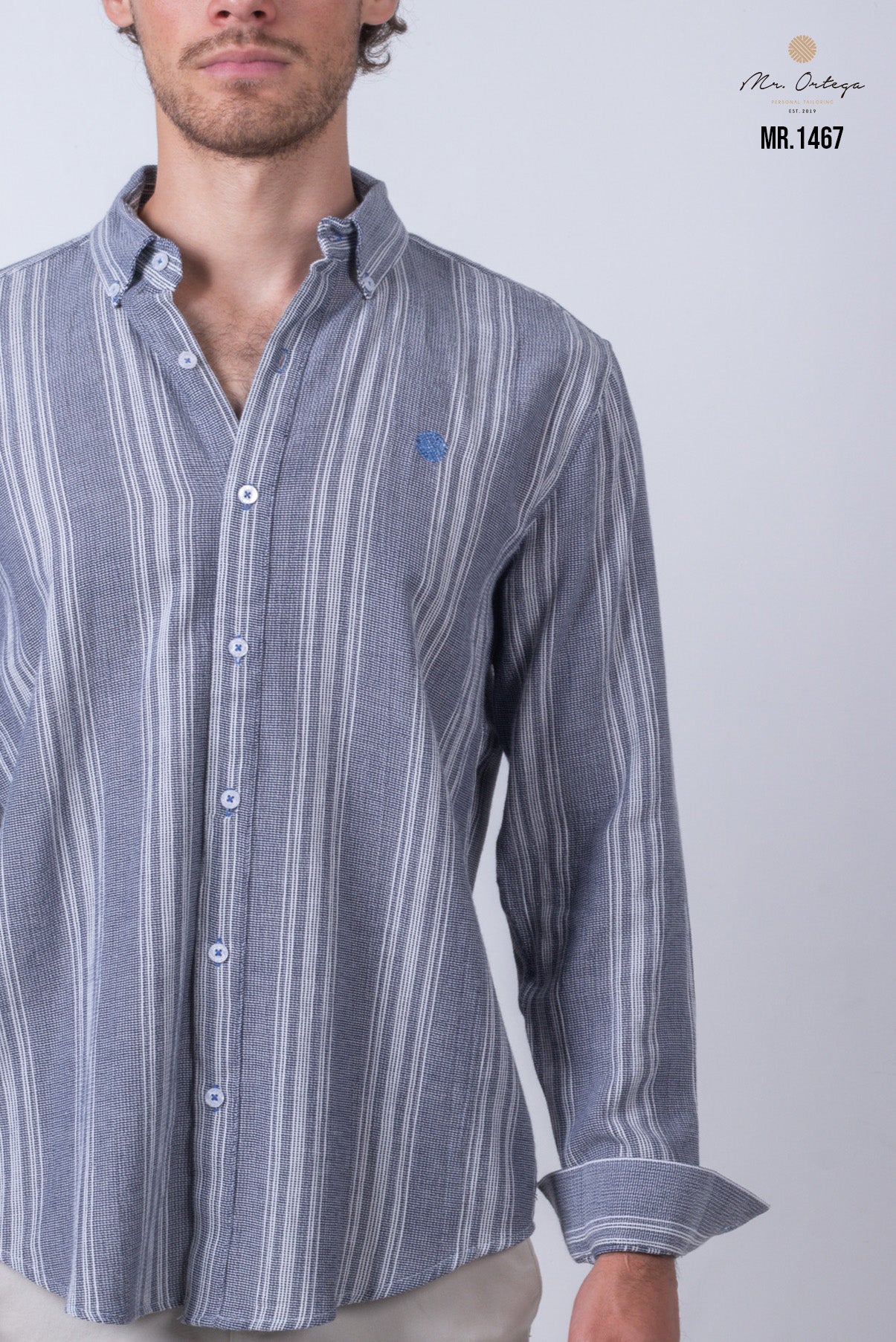 CAMISA RAYAS AZUL MARINO Y BLANCO