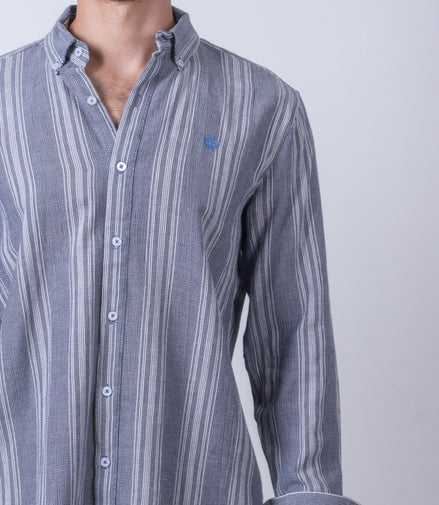 CAMISA RAYAS AZUL MARINO Y BLANCO