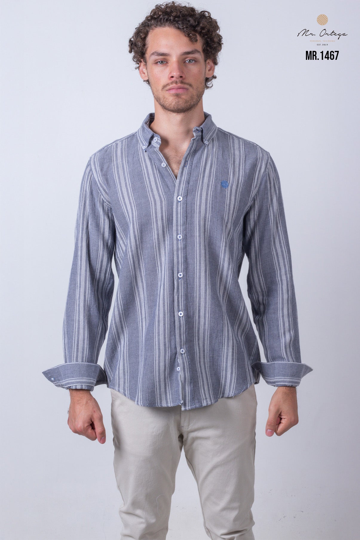 CAMISA RAYAS AZUL MARINO Y BLANCO