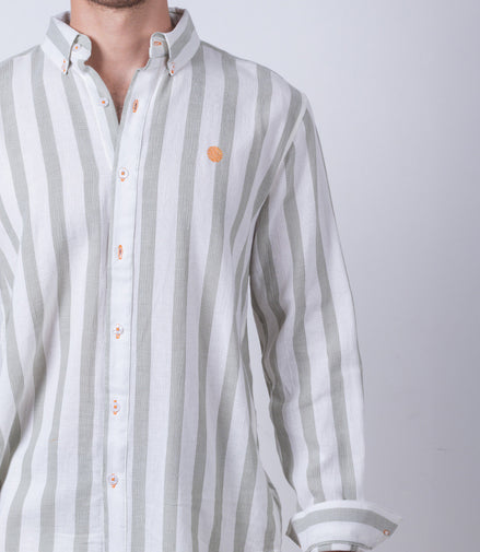 CAMISA RAYAS VERDE Y BLANCO