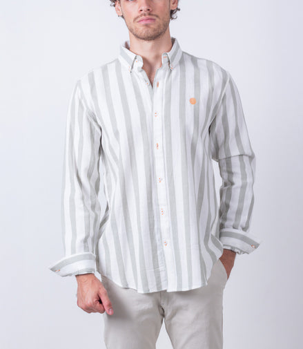 CAMISA RAYAS VERDE Y BLANCO