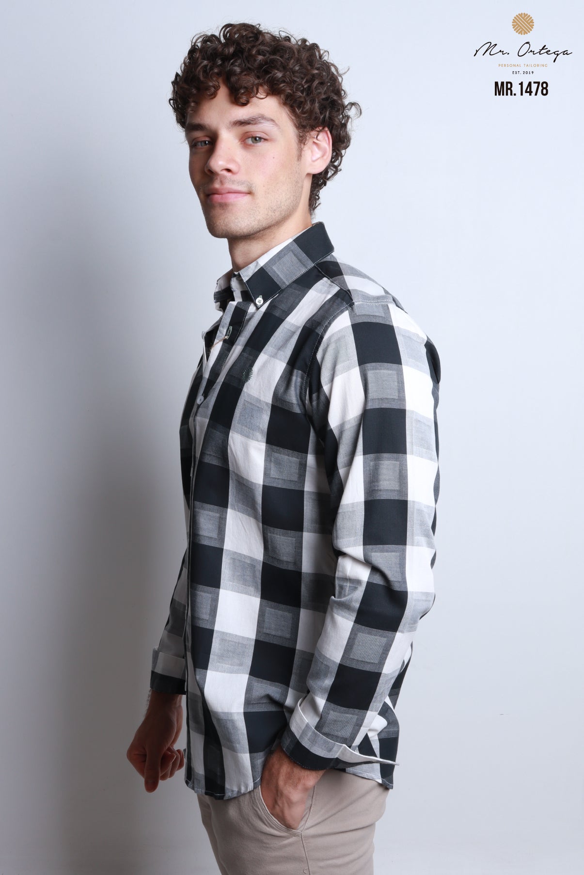 CAMISA CUADROS NEGRO Y BLANCO MANGA LARGA