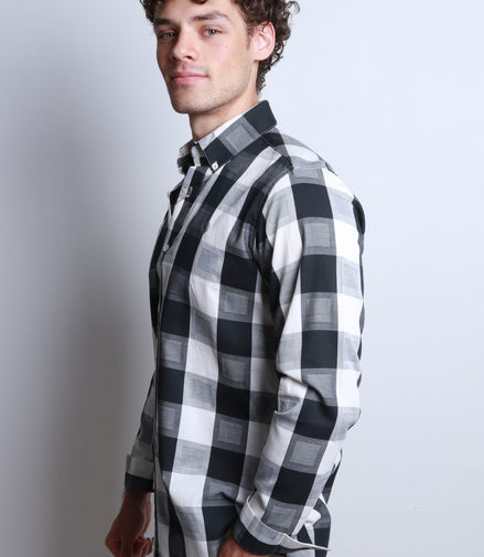 CAMISA CUADROS NEGRO Y BLANCO
