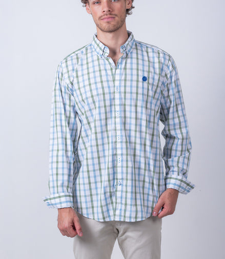 CAMISA CUADROS BLANCO, VERDE Y AZUL