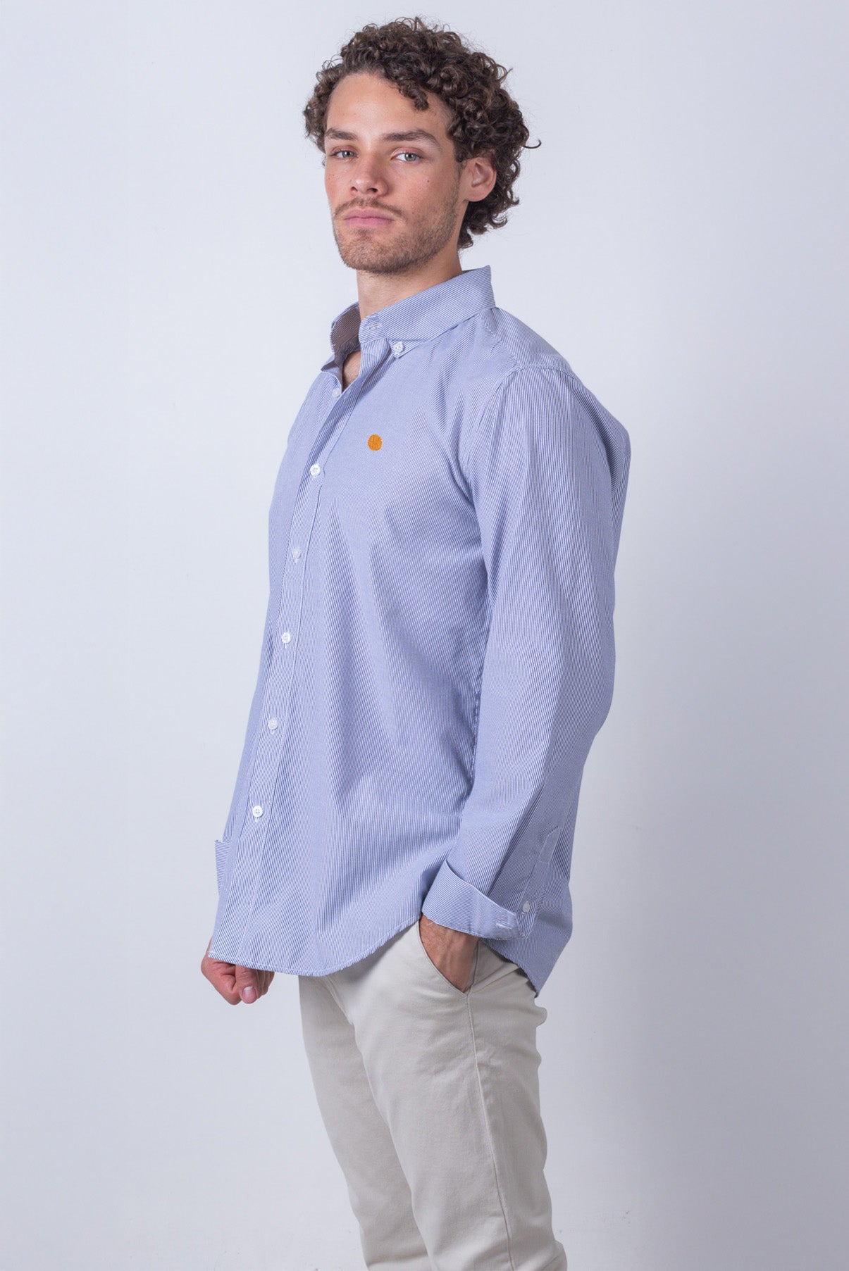 CAMISA LISA AZUL CLARO MANGA LARGA
