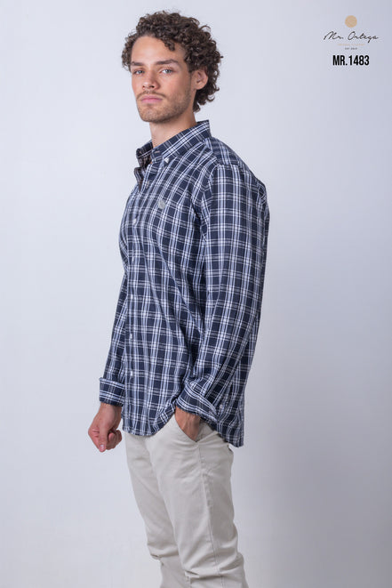 CAMISA CUADROS AZUL Y BLANCO