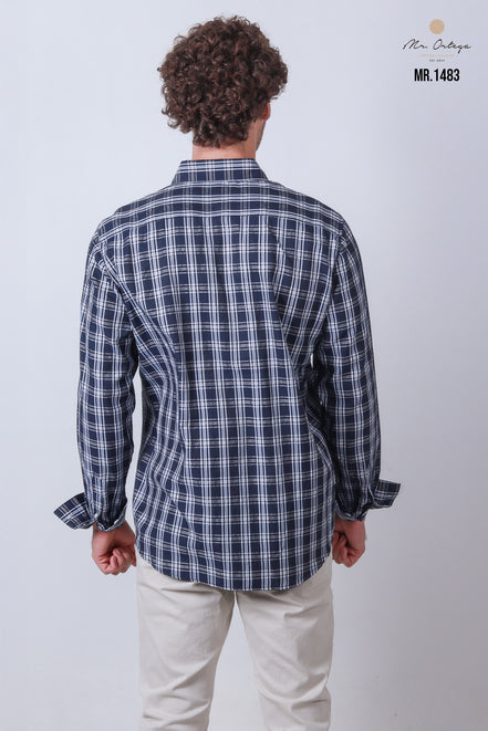 CAMISA CUADROS AZUL Y BLANCO