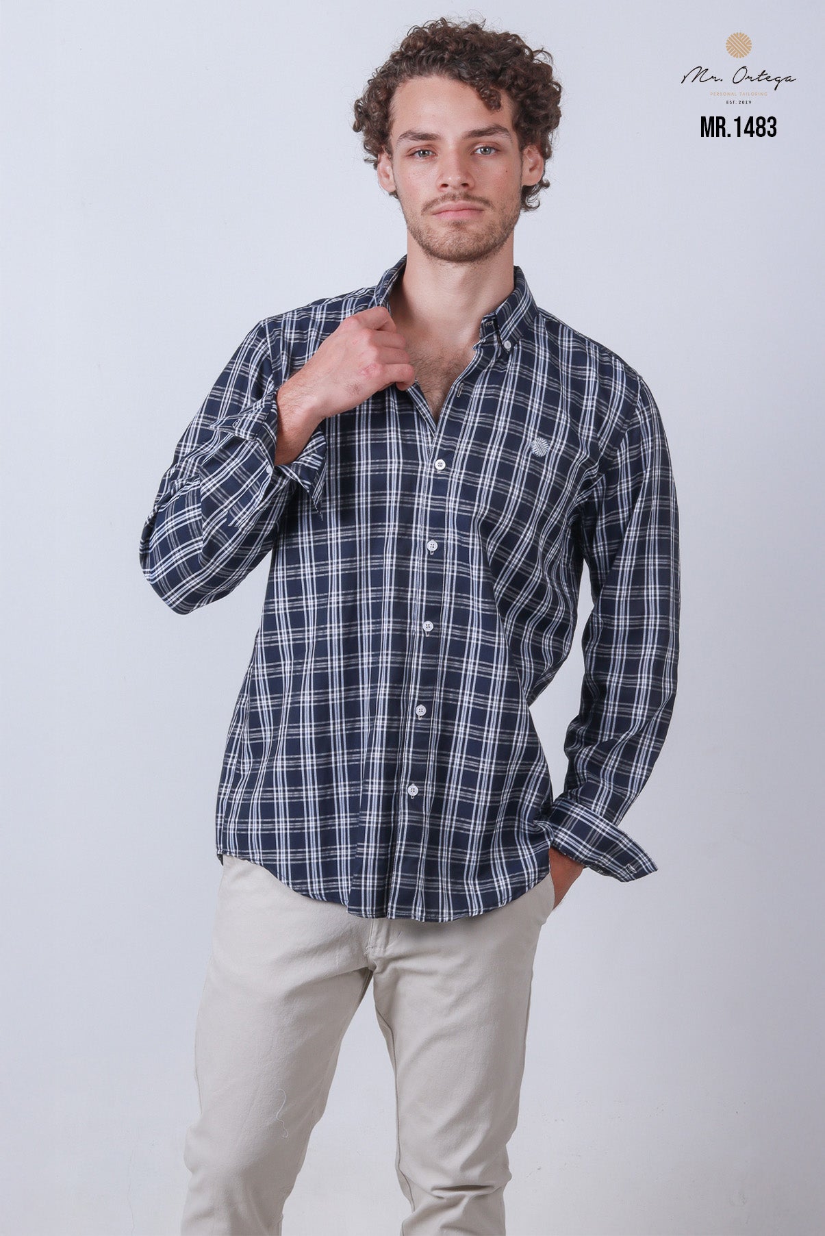 CAMISA CUADROS AZUL Y BLANCO