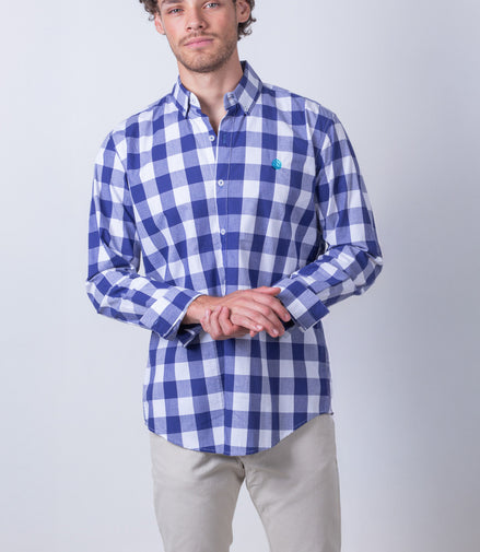 CAMISA CUADROS AZUL Y BLANCO