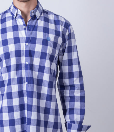CAMISA CUADROS AZUL Y BLANCO